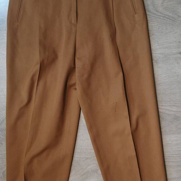 Shop 80s Vintage Quiet Luxury High Waisted Wool Tapered BRONZE Dress Pants - Picture 7 of 11